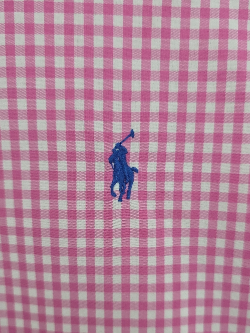 *Ralph Lauren Pink Gingham Short-Sleeve Button-Down Shirt - Picture 3 of 8